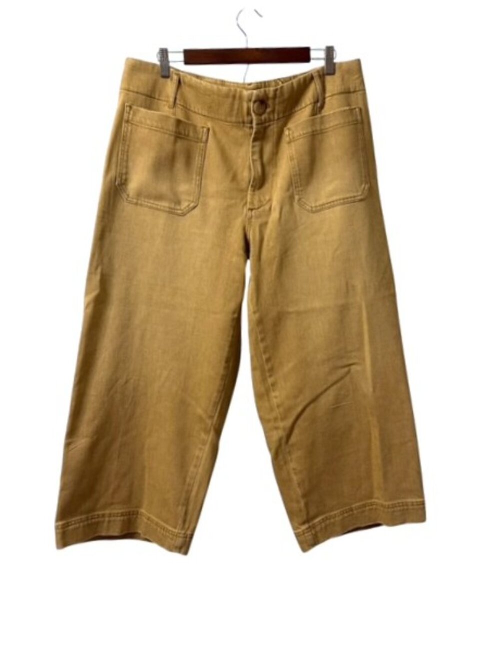 Anthropologie Maeve Colette Wide Leg Pants Tan / Golden Neutral Casual 16W